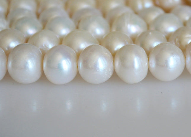 11-13 mm Half Strand Large Hole Natural White Baroque Pearl 2mm Hole Natural Baorque Pearl Rare Cultured Edison Pearl #256