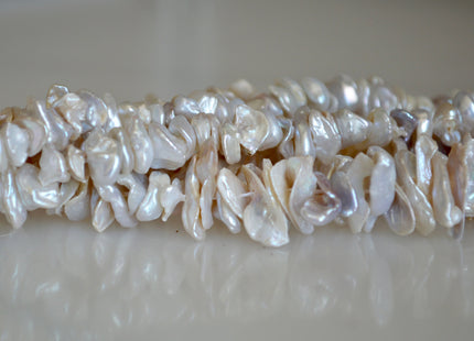 3-4x8-10mm & 3-4x12-16mm Keshi Freshwater Pearl Beads Center Drilled Cornflakes Shape #875