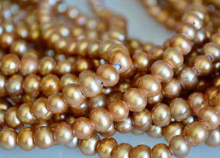 6 - 7mm Large Hole Medium Champagne Potato Freshwater Pearl 1.8mm Hole, Large Hole Pearl Beads, Genuine Freshwater Pearls #4