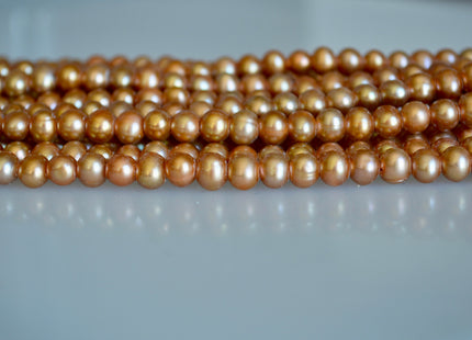 6 - 7mm Large Hole Medium Champagne Potato Freshwater Pearl 1.8mm Hole, Large Hole Pearl Beads, Genuine Freshwater Pearls #4