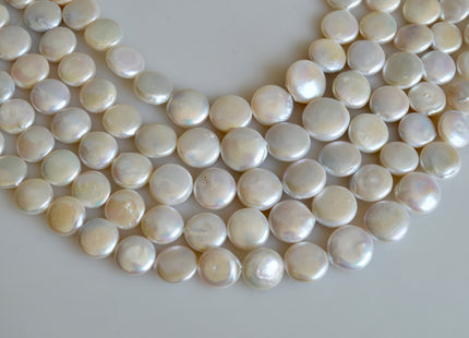 15-20 mm AAA High Quality Large White Coin Freshwater Pearls High Luster Limited Edition Natural Pearls Flat Coin Pearl Beads #255
