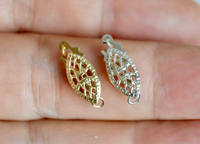 15x6mm Gold-Filled and 925 Sterling Silver Hook Clasp With Open Jump Rings Finding Clasp #10332