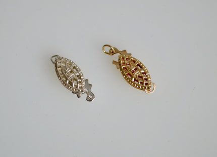 15x6mm Gold-Filled and 925 Sterling Silver Hook Clasp With Open Jump Rings Finding Clasp #10332