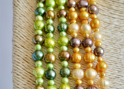 72 inches 5-9mm Multi Color and Potato Shape Freshwater Pearl Necklaces Long Pearl Necklace #846