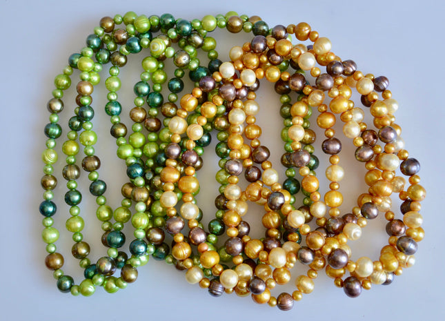 72 inches 5-9mm Multi Color and Potato Shape Freshwater Pearl Necklaces Long Pearl Necklace #846