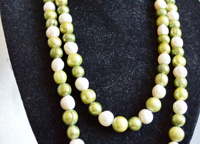 42 inches 9-10 mm Potato Shape Multi Color Freshwater Pearl Necklaces Long Pearl Necklace #847