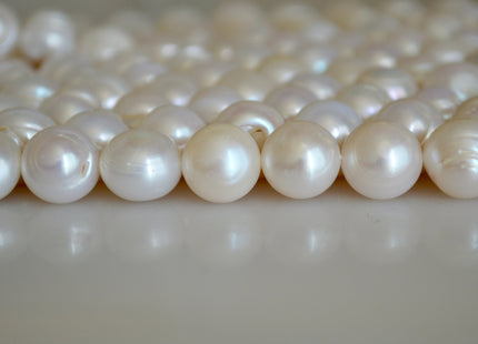11-12mm Natural White Potato Ringed Freshwater Pearl Potato Shape, Genuine Freshwater Pearls, Ringed Potato Freshwater Pearls #13