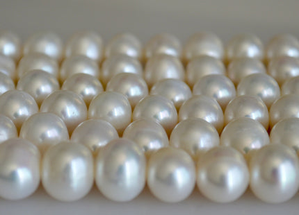9-9.5 mm AA Natural White Potato Freshwater Pearls, Genuine Natural Pearl Beads, High Luster White Cultured Freshwater Pearls #227