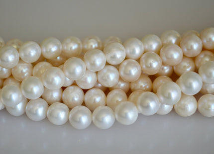 7.5-8.5 mm AA Natural White Potato Freshwater Pearl Beads, Genuine Cultured Pearls, White Natural Freshwater Pearl Beads #572