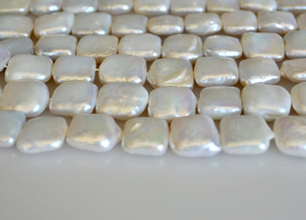 11-12 mm AAA Natural White Square Coin Shape Genuine Freshwater Pearl Beads High Quality Coin Pearl 32 Beads #896