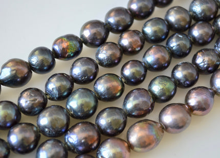 10 -13 mm Large Hole Graduated Baroque Pearl Peacock, Natural Large Baroque Pearls, Genuine Freshwater Pearls #117