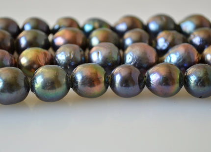 10 -13 mm Large Hole Graduated Baroque Pearl Peacock, Natural Large Baroque Pearls, Genuine Freshwater Pearls #117