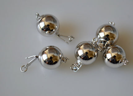 6mm 8mm 10mm 12mm Genuine .925 Sterling Silver Smooth Shiny Ball Clasp, Sterling Silver Ball Clasp, .925 Silver Ball Safety Clasps #10339