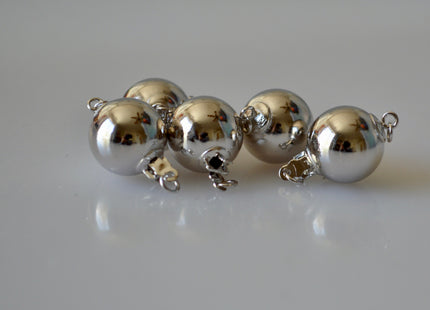 6mm 8mm 10mm 12mm Genuine .925 Sterling Silver Smooth Shiny Ball Clasp, Sterling Silver Ball Clasp, .925 Silver Ball Safety Clasps #10339