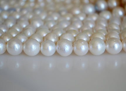 11-13 mm Half Strand Large Hole Natural White Baroque Pearl 2mm Hole Natural Baorque Pearl Rare Cultured Edison Pearl #256