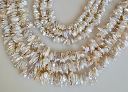 3-4x8-10mm & 3-4x12-16mm Keshi Freshwater Pearl Beads Center Drilled Cornflakes Shape #875