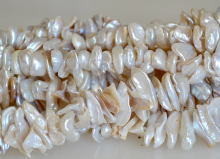 3-4x8-10mm & 3-4x12-16mm Keshi Freshwater Pearl Beads Center Drilled Cornflakes Shape #875