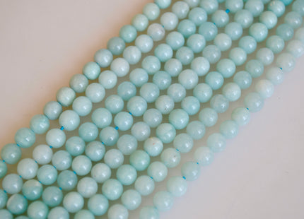 4mm 6mm 8mm 10mm AAA Smooth Round Amazonite Natural Blue Green Color Gemstone Beads 15 Inches Strand Genuine Quality Amazonite Beads #2140