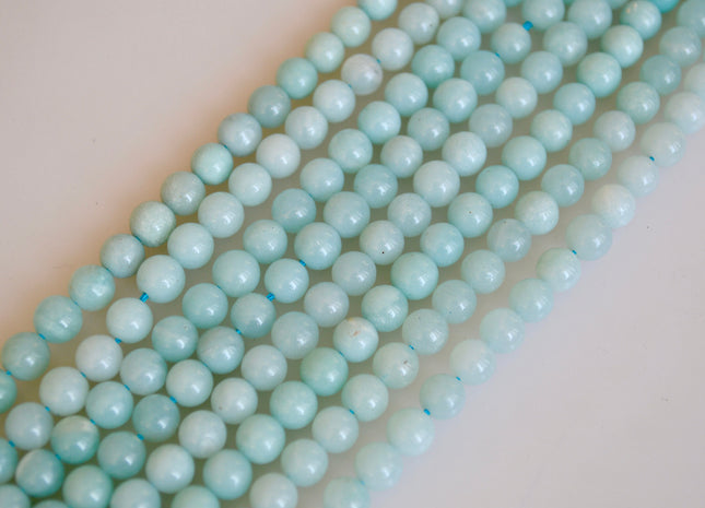4mm 6mm 8mm 10mm AAA Smooth Round Amazonite Natural Blue Green Color Gemstone Beads 15 Inches Strand Genuine Quality Amazonite Beads #2140