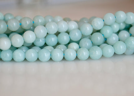 4mm 6mm 8mm 10mm AAA Smooth Round Amazonite Natural Blue Green Color Gemstone Beads 15 Inches Strand Genuine Quality Amazonite Beads #2140