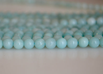 4mm 6mm 8mm 10mm AAA Smooth Round Amazonite Natural Blue Green Color Gemstone Beads 15 Inches Strand Genuine Quality Amazonite Beads #2140