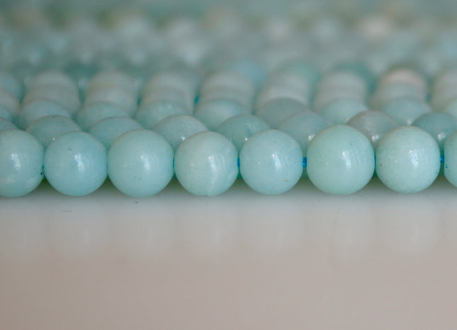 4mm 6mm 8mm 10mm AAA Smooth Round Amazonite Natural Blue Green Color Gemstone Beads 15 Inches Strand Genuine Quality Amazonite Beads #2140