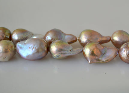 13-18 x 22-30 mm Jumbo Natural Pink Baroque Pearl, Natural Pink Genuine Baroque Pearl Beads, Natural Pink Baroque Pearls #525