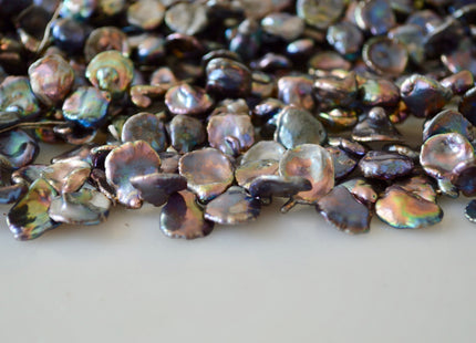 12-15 mm Peacock Cornflakes Keshi Pearl Beads Genuine Natural Top Drilled Peacock Cultured Pearls #557