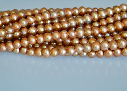 6 - 7mm Large Hole Medium Champagne Potato Freshwater Pearl 1.8mm Hole, Large Hole Pearl Beads, Genuine Freshwater Pearls #4