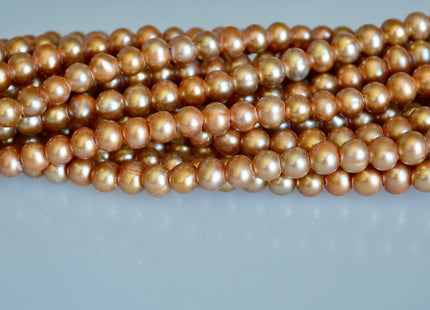6 - 7mm Large Hole Medium Champagne Potato Freshwater Pearl 1.8mm Hole, Large Hole Pearl Beads, Genuine Freshwater Pearls #4