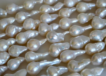 10-12x17-20 mm AAA Natural White Teardrop Baroque Pearl Beads Genuine High Luster Baroque Pearls #540