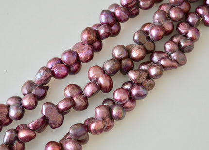 8-9x16-18mm Peanut Shape Green & Purple Color Center Drilled Freshwater Pearl Beads #906