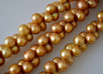 9x15-16mm Peanut Shape Brown Color Center Drilled Freshwater Pearl Beads #909