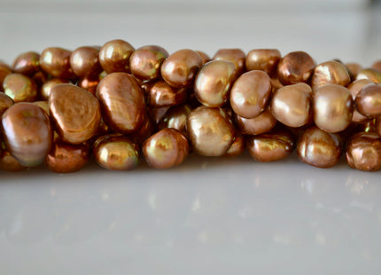 9-10mm and 10-12mm Nugget Shape Dark Brown Color Freshwater Pearl Beads #918
