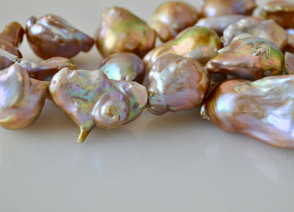 15x25-18-35mm Natural Color JUMBO Baroque Freshwater Irregular Pearl Beads #923
