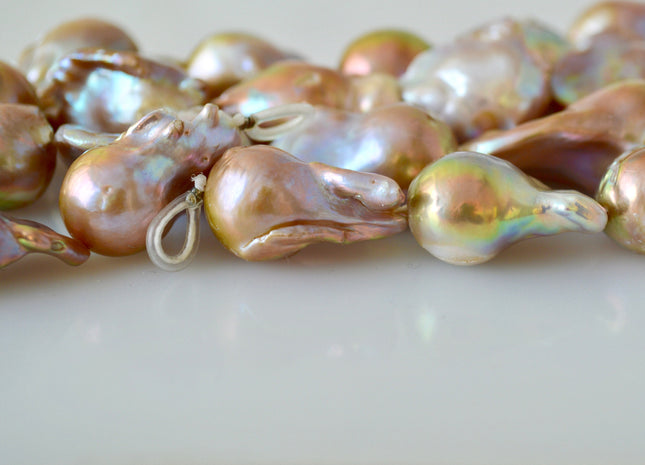 15x25-18-35mm Natural Color JUMBO Baroque Freshwater Irregular Pearl Beads #923