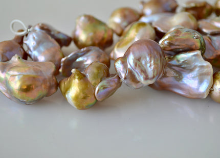 15x25-18-35mm Natural Color JUMBO Baroque Freshwater Irregular Pearl Beads #923