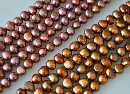 6-7mm Potato Nugget Purple/Pinkish & Dark Brown Color Freshwater Pearl Beads #926
