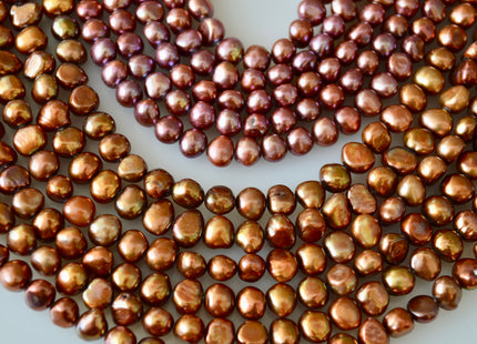 6-7mm Potato Nugget Purple/Pinkish & Dark Brown Color Freshwater Pearl Beads #926