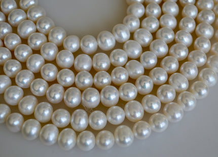 9-9.5 mm AA Natural White Potato Freshwater Pearls, Genuine Natural Pearl Beads, High Luster White Cultured Freshwater Pearls #227