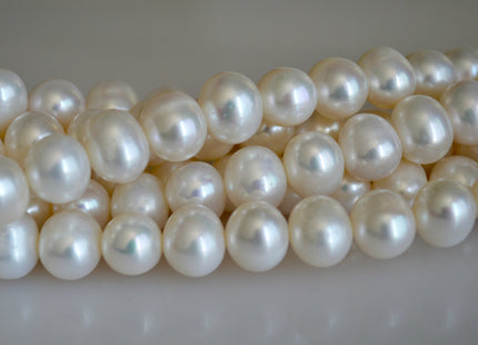 9-9.5 mm AA Natural White Potato Freshwater Pearls, Genuine Natural Pearl Beads, High Luster White Cultured Freshwater Pearls #227