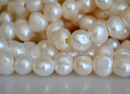 11-12mm AAA Large Hole Natural White Freshwater Pearl Nuggets, 2.5 mm Hole, Genuine Natural White Freshwater Pearl Nugget Bead #344