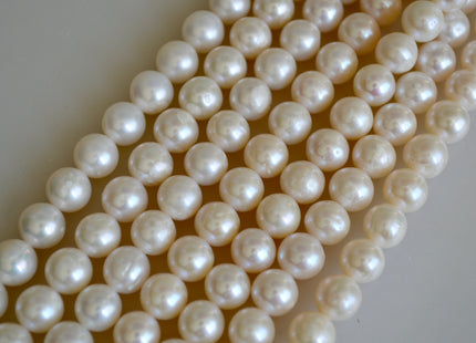 7.5-8.5 mm AA Natural White Potato Freshwater Pearl Beads, Genuine Cultured Pearls, White Natural Freshwater Pearl Beads #572