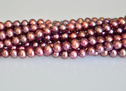 4.5-5mm AA Potato Shape Freshwater Pearl Beads Dusty-Rose Pink Color Genuine Cultured Pearl #891
