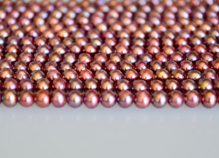 4.5-5mm AA Potato Shape Freshwater Pearl Beads Dusty-Rose Pink Color Genuine Cultured Pearl #891