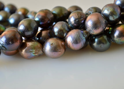 10 -13 mm Large Hole Graduated Baroque Pearl Peacock, Natural Large Baroque Pearls, Genuine Freshwater Pearls #117