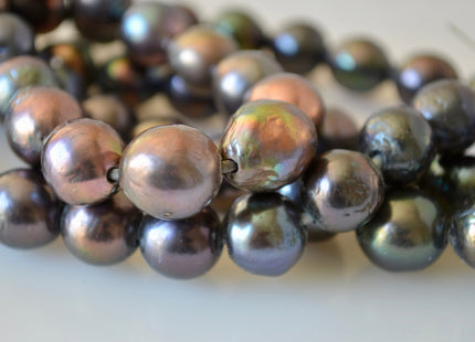 10 -13 mm Large Hole Graduated Baroque Pearl Peacock, Natural Large Baroque Pearls, Genuine Freshwater Pearls #117