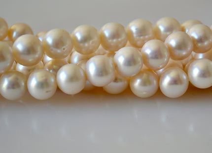 10-11 mm High Luster Natural White Potato Freshwater Pearl Beads, Genuine Cultured Pearls, White Natural Freshwater Pearl Beads #569