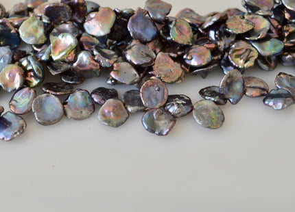 12-15 mm Peacock Cornflakes Keshi Pearl Beads Genuine Natural Top Drilled Peacock Cultured Pearls #557