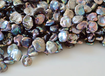 12-15 mm Peacock Cornflakes Keshi Pearl Beads Genuine Natural Top Drilled Peacock Cultured Pearls #557